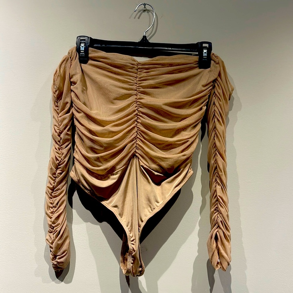 Shelly Tan Long Sleeved Bodysuit